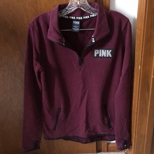 Women’s Sm PINK Vic Secret longsleeved quarter zip
